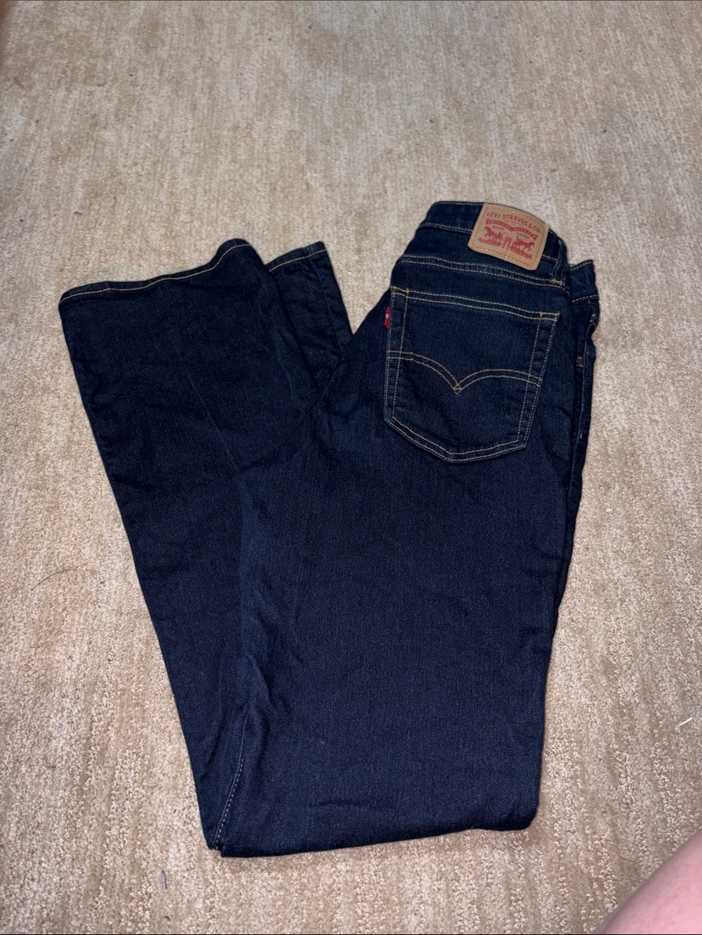 Levi's Indigo Blue Straight Jeans with Contrast Stitching